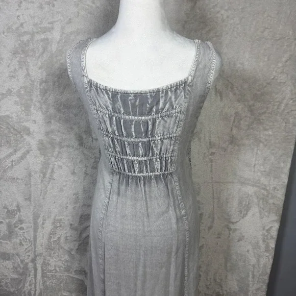 Magic One Size - S Rayon Embroidered Maxi Dress Sleeveless Gray Bohemian‎ Casual - Picture 9 of 14
